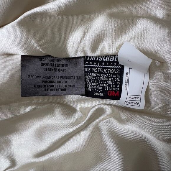 WILSON LEATHER Vintage White Coat with Faux Fur Collar Size L - Picture 9 of 9